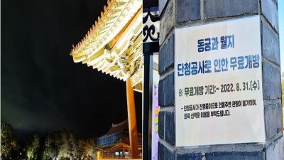 경주 동궁과 월지, 단청공사로 관람로 불편 초래