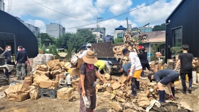 용인특례시, 시 공직자 등 222명 수해 복구 작업 두 팔 걷어