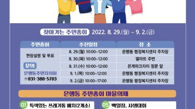 은행동 주민자치회, 2022년 찾아가는 주민총회로 현장 소리에 귀 활짝