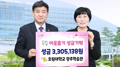 호원대학교 광주학습관, 워크온을 통해 광주시에 성금 300만원 기탁