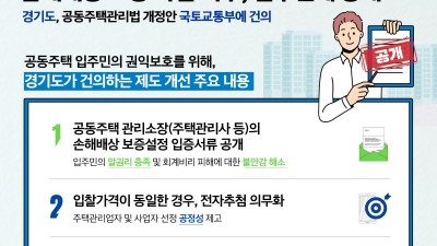 “공동주택 관리소장의 손배보증 가입 여부, 입주자 등에 공개해야”