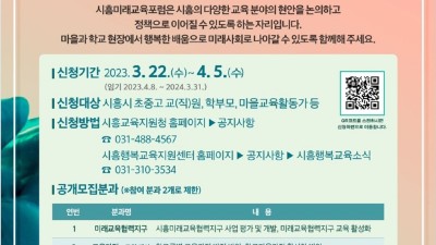 ‘소통과 협업 통한 시흥교육자치 거버넌스 실현’, 2023 시흥미래교육포럼 분과위원 모집