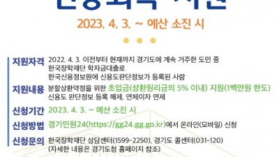 학자금대출로 장기연체자가 됐다면? 경기도에 신용회복 지원하세요