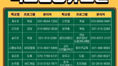 시흥시, 지역주민과 함께하는 ‘학교 안 공유교실’ 운영