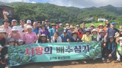 동천동, 통장협의회 ‘사랑의 배추심기’ 행사 열어