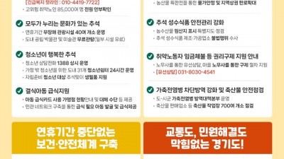 경기도, 추석 연휴 종합대책 추진…“길어진 연휴, 사각지대 없이 온기가득한 추석”