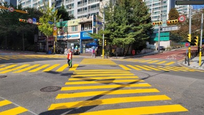 수지구, 솔개초 등 어린이보호구역 8곳에 노란색횡단보도 설치 등 정비