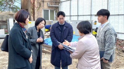 장명희‧김도현 안양시의원, 안양일번가 청년공간 신축 공사현장 방문