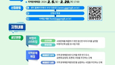 경기도공익활동지원센터, 공익활동단체에 최대 600만 원 지원. 참여단체 공모