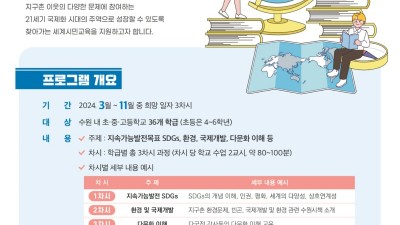 수원시국제교류센터, ‘2024 찾아가는 세계시민교육’ 참가 학교 모집