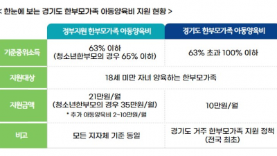 경기도, 3월부터 전국 최초 ‘한부모가족 아동양육비 지급 대상’ 확대