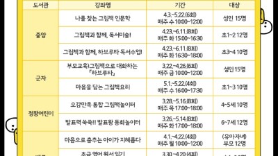 시흥시 남부권 도서관, ‘상반기 독서문화 프로그램’ 운영