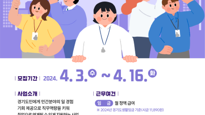 일 경험, 정규직 채용 기회까지! 민간형 징검다리 일자리사업 참여자 모집