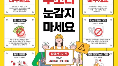 경기도, 28일까지 2주간 안전 분야 공익침해행위 집중 신고 기간 운영