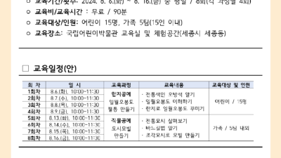 전통공예(한지·직물) 체험 교육프로그램 「하하(夏夏), 공예」(8.6.~8.16, 국립어린이박물관)… 참가 신청(7.23.~)