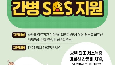 경기도, 2025년부터 연간 최대 120만 원 간병비 지원 사업 추진