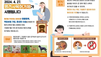 맹견 키우려면 기질평가 후 사육허가 받아야…도, 기질평가 사전 모의 시연회 개최