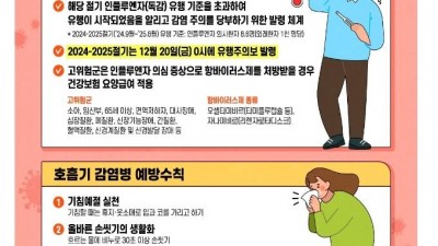 안양시, 설 명절에도 인플루엔자 걱정없이 건강하고 안전하게