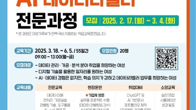 광명시, AI 데이터라벨러 전문과정 신설… 여성 인재 양성 본격화