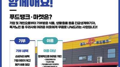 “경기도 푸드뱅크, 식품뿐만 아니라 생활용품도 기부받아요”